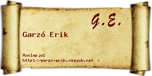Garzó Erik névjegykártya